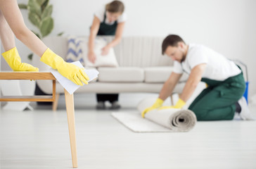 Wall Mural - Professional cleaning crew at work