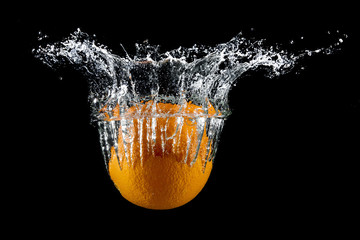 Sticker - orange in water splash