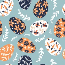 Seamless Pattern With Easter Eggs