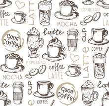 Hand Drawn Doodle Coffee Pattern