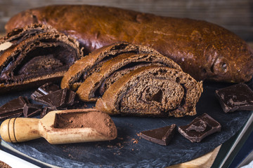 Canvas Print - Delicious homemade chocolate loaf of bread