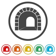 Poster - Road with tunnel icon, 6 Colors Included