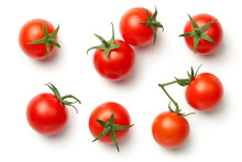 Cherry Tomatoes Isolated On White Background