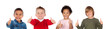 © Gelpi - Happy children saying Ok with their thumbs