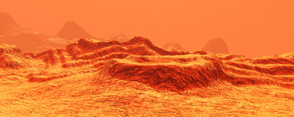 Wall Mural - 3d rendering planet mars lanscape