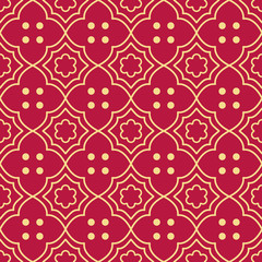 Wall Mural - Seamless background southeast Asian retro aboriginal traditional art textile pattern curve cross frame round dot flower