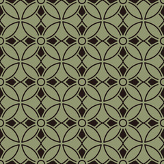 Wall Mural - Seamless background southeast Asian retro aboriginal traditional art textile pattern round curve cross frame line flower