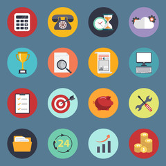 Wall Mural - Universal icon set for websites and mobile applications. Flat vector illustration