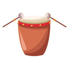 Sticker - Drum with sticks icon vector illustration graphic design