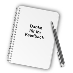 Poster - Notizblock Hochformat 05 - Danke für Ihr Feedback