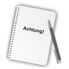 Sticker - Notizblock Hochformat 05 - Achtung