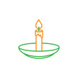 © mnaufal design - candle and plate for traditional lighting symbol. Simple monoline icon style for muslim ramadan and eid al fitr celebration.