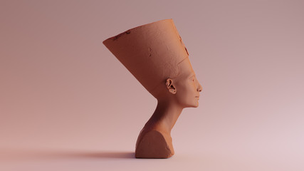 Wall Mural - Chocolate Clay Bust of Nefertiti 3d illustration 