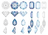 Fototapeta  - Purpule DiaPurpule Diamond Crystals Vector Clip Art Set of 8 Gemstone illustrationsmond Crystals Vector Clip Art Set of 8 Gemstone illustrations