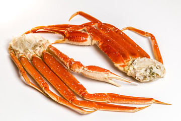 Wall Mural - claw of a snow crab on a white background