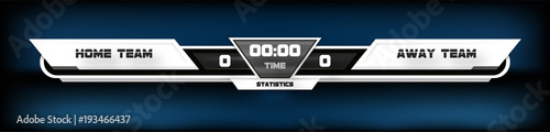 Photographie soccer football with scoreboard graphic and spotlight vector illustration
