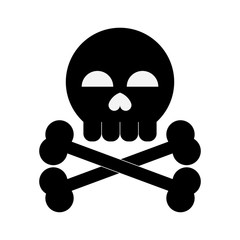 Wall Mural - Skull with bones danger symbol icon vector illustration graphic design