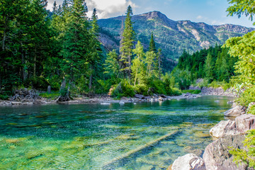 Poster - Beautiful Summer Day in Glacier National Park, Montana