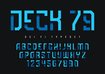 Wall Mural - deck 79 vector futuristic industrial display typeface design, al