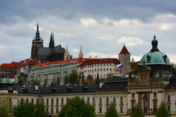 Wall Mural - St. Vitus Cathedral view from Vltava river. Czech. Landscape. cityscape