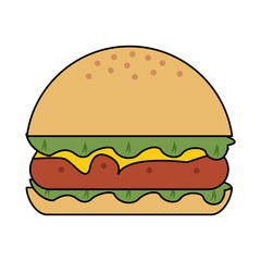 Hamburger fast food icon vector illustration graphic design