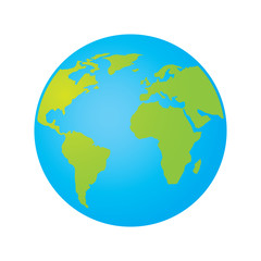 Poster - globe world earth planet map icon vector illustration