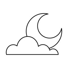 Wall Mural - cloud half moon weather sky image vector illustration outline graphic