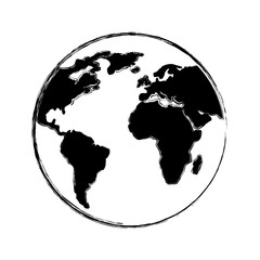 Poster - globe world earth planet map icon vector illustration