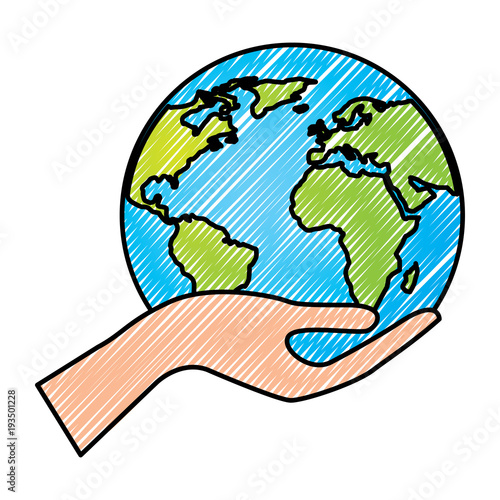 Human Hand Holding Earth Globe World Vector Illustration Drawing Graphic Buy This Stock Vector And Explore Similar Vectors At Adobe Stock Adobe Stock