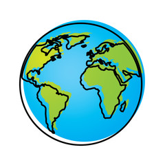 globe world earth planet map icon vector illustration