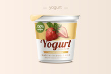 Strawberry yogurt package design