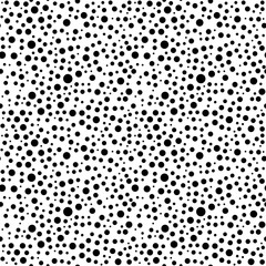 Canvas Print - Seamless background with random black circles. Abstract ornament. Dotted abstract pattern