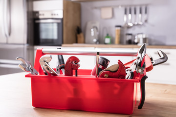 Canvas Print - Toolbox With Different Worktools