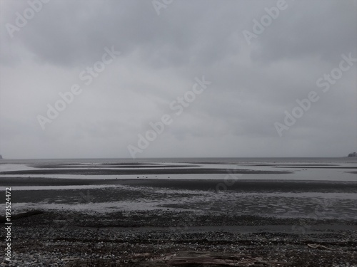 Fotografie, Tablou Winter storm clouds hanging over Birch Bay