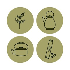 Sticker - tea icons set
