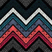 Stripes Bright Tribal Seamless Pattern With Zigzag