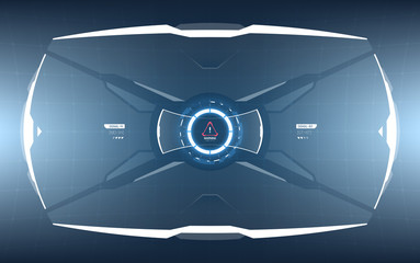 Wall Mural - Sci-Fi Concept of Future Vector HUD Interface Screen. Virtual Reality View Display. Hologram Technology