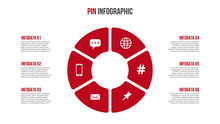 Vector Red Cycle Infographic. Social Media Infographics.