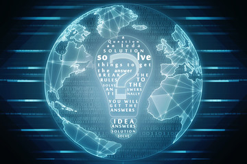 2d illustration bulb future technology, innovation background, creative idea concept