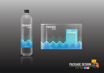 Wall Mural - Labels & Plastic bottles, package design, mock up, Vector illustration