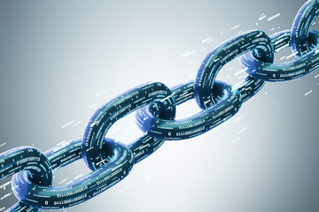 diagonal chain, a blockchain concept, gray