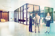 © ImageFlow - Glass and wooden office lobby toned