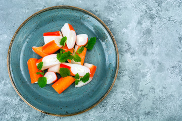 Wall Mural - Surimi crab sticks on plate