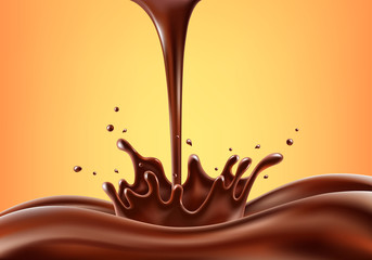 Poster - Vector illustration of chocolate splashing