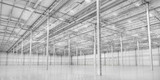 Fototapeta  - Empty modern white warehouse. 3d illustration