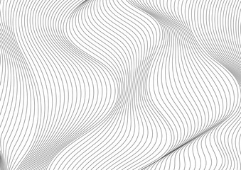 Abstract grey curved waves refraction vector background