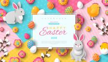Easter Card With Square Frame