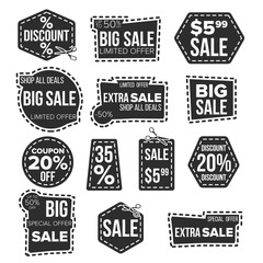 Wall Mural - Sale Banners Set Vector. Dotted Cutting Line. Coupon Label. Special Offer Banner. Flat Isolated Illustration