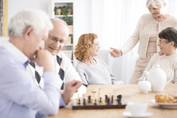 Canvas Print - Seniors spending time nicely