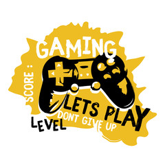 Gamepad device gaming illustration vector t shirt printing, poster, banner, abstract design